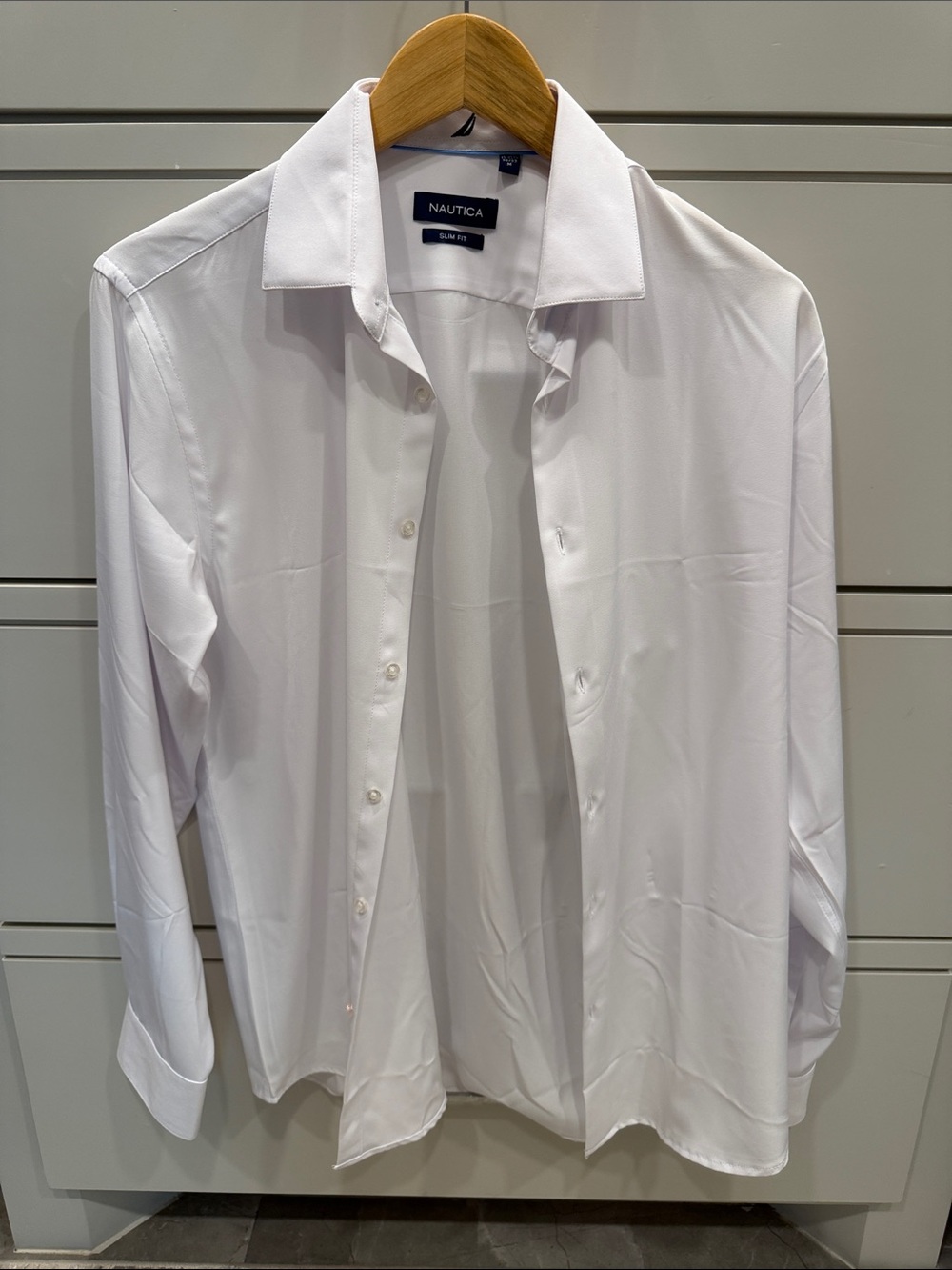 Nautica White Men's Dress Shirt - Slim Fit